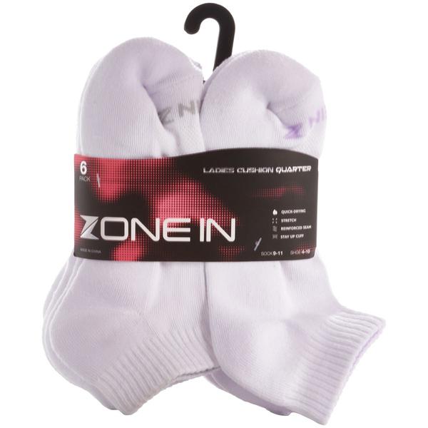 Womens Zone In 6pk. Cushion Quarter Socks alternate view