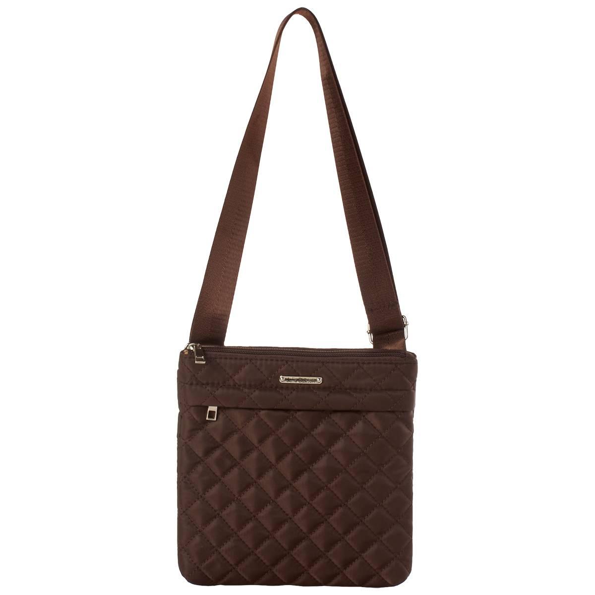 Julia Buxton Quilted Nylon Crossbody Bag, One Size, Black