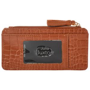 Womens Julia Buxton Crocodile Slim Card Case