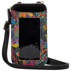 Womens Buxton Everywhere Sequin Flower Crossbody Wallet