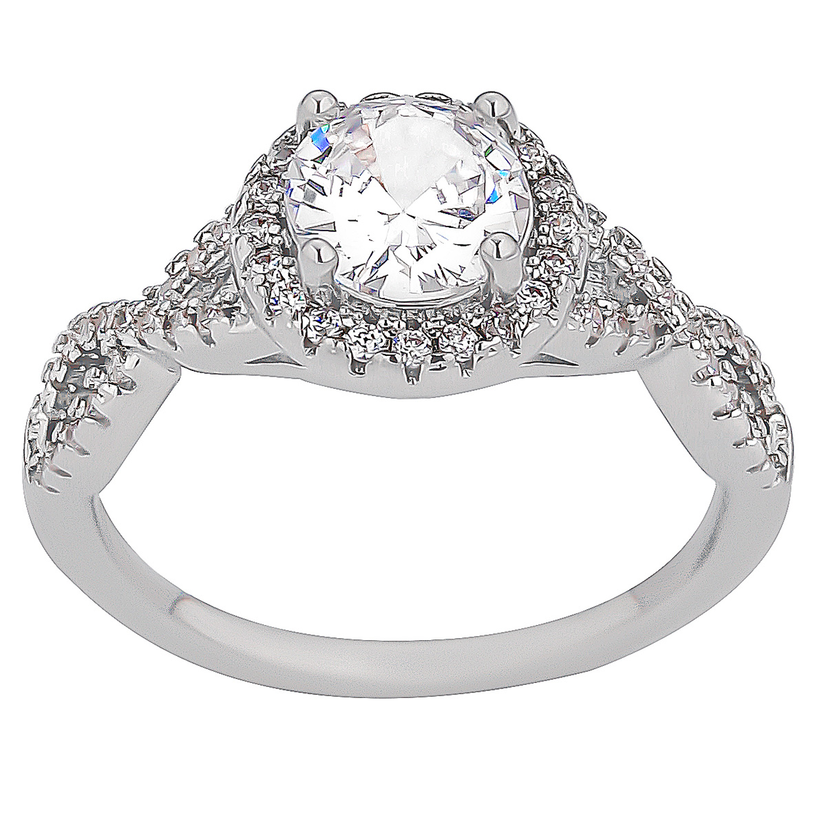 Ashley Cooper(tm) CZ Twisted Band Engagement Ring