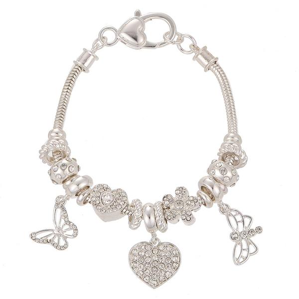 Beautiful Blessings Crystal Butterfly & Heart Charm Bracelet