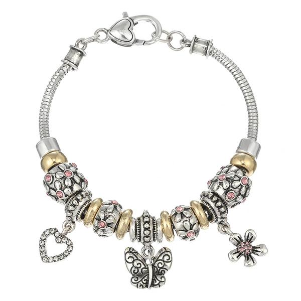 Beautiful Blessings Butterfly/Heart/Flower Charm Bracelet alternate view
