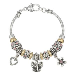 Beautiful Blessings Butterfly/Heart/Flower Charm Bracelet alternate view