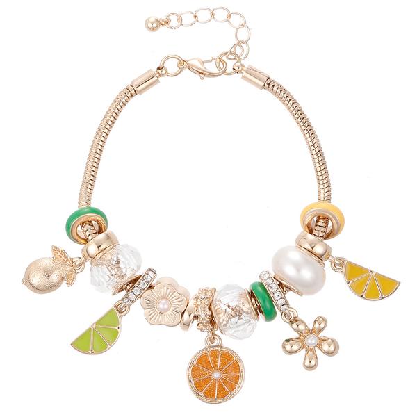 Beautiful Blessings Lemon/Lime/Orange/Charm Bracelet with Flowers alternate view