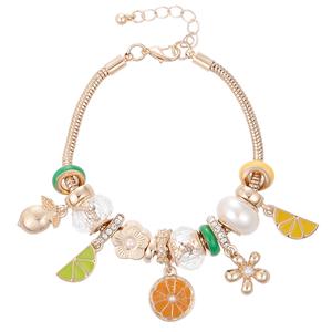 Beautiful Blessings Lemon/Lime/Orange/Charm Bracelet with Flowers alternate view