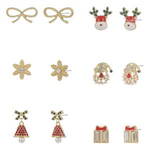 6pr. Christmas Motif Stud Earrings