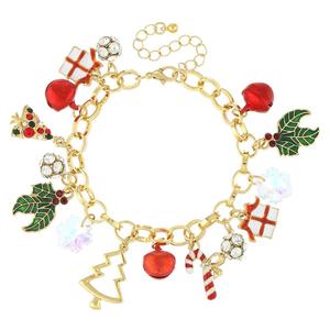 Gold-Tone Christmas Charm Bracelet