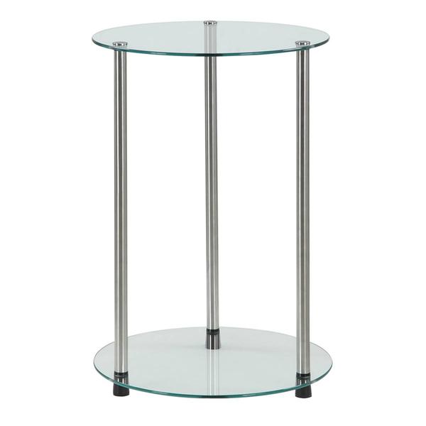 Convenience Concepts Designs2Go Glass 2 Tier Round End Table