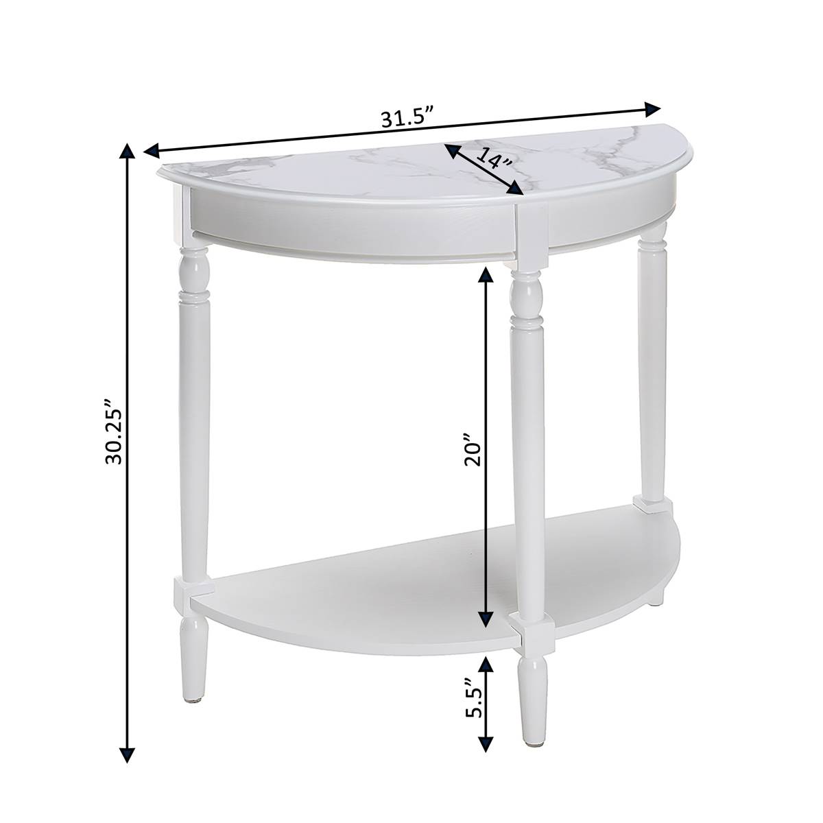 Convenience Concepts French Country Half-Round Entryway Table