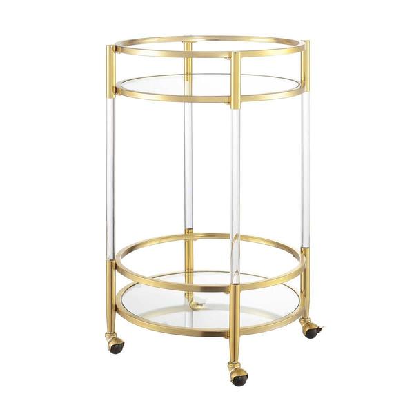 Convenience Concepts Royal Crest 2-Tier Round Glass Bar Cart