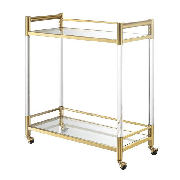 Convenience Concepts Royal Crest 2-Tier Acrylic Glass Bar Cart