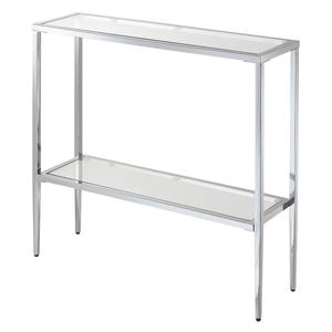 Convenience Concepts Nadia Glass Chrome Entryway Hall Table