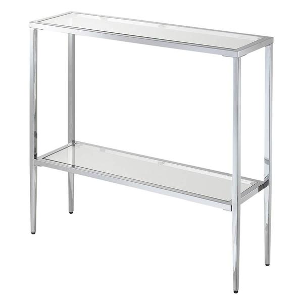 Convenience Concepts Nadia Glass Chrome Entryway Hall Table