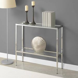 Convenience Concepts Nadia Glass Chrome Entryway Hall Table alternate view