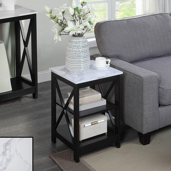 Convenience Concepts Oxford Faux Marble Top End Table alternate view