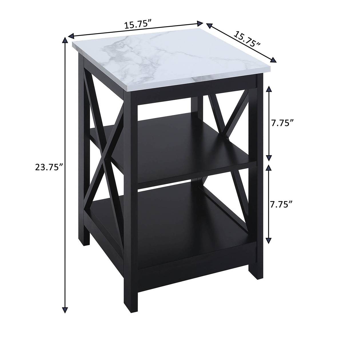 Convenience Concepts Oxford Faux Marble Top End Table