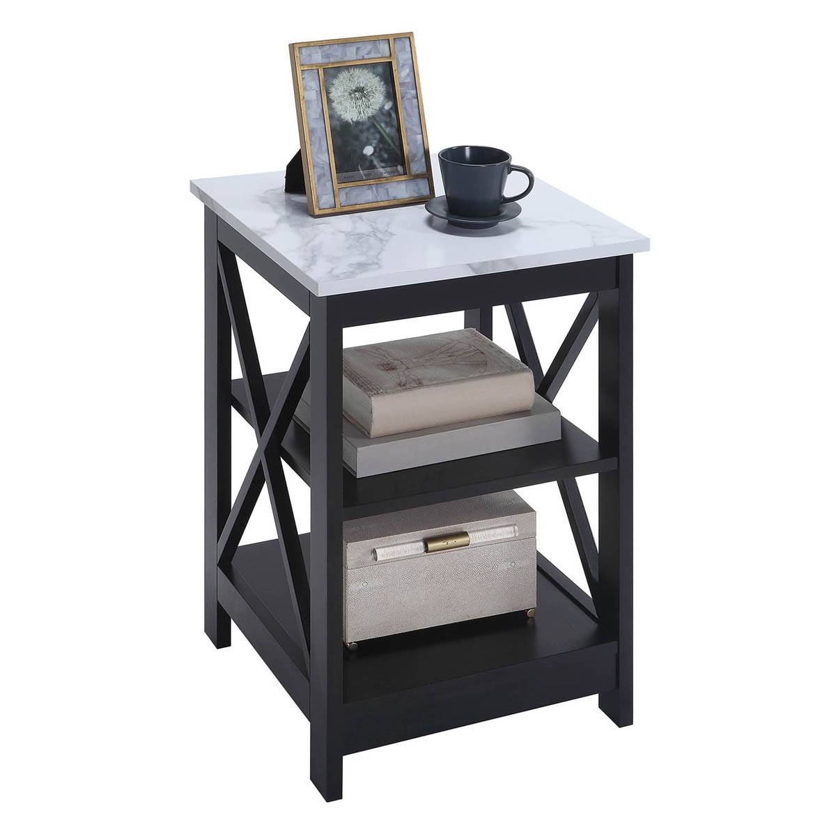 Convenience Concepts Oxford Faux Marble Top End Table