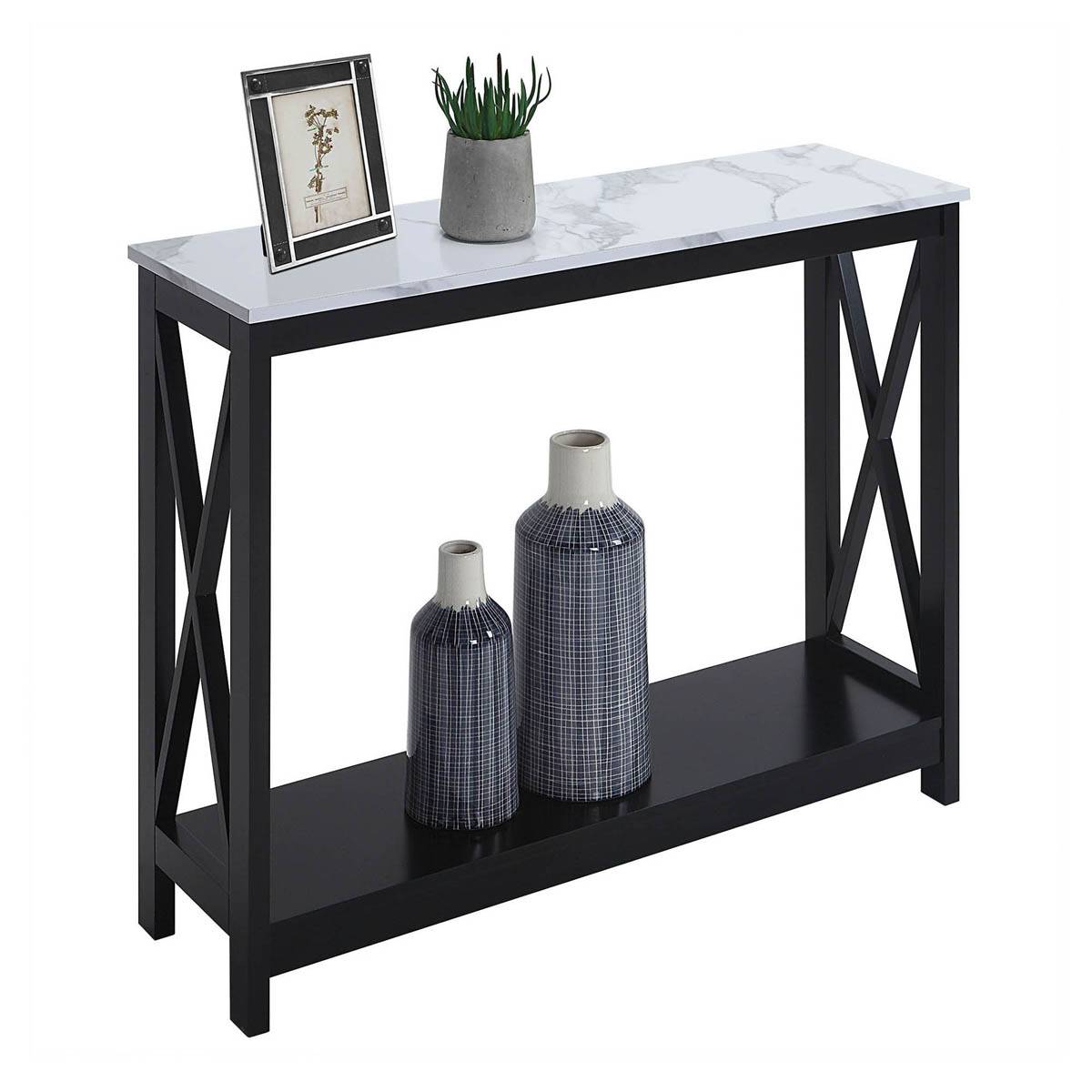 Convenience Concepts Oxford Faux Marble Top Console Table