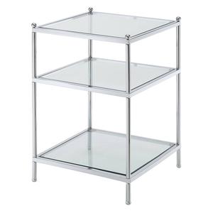 Convenience Concepts Royal Crest 3 Tier Glass End Table