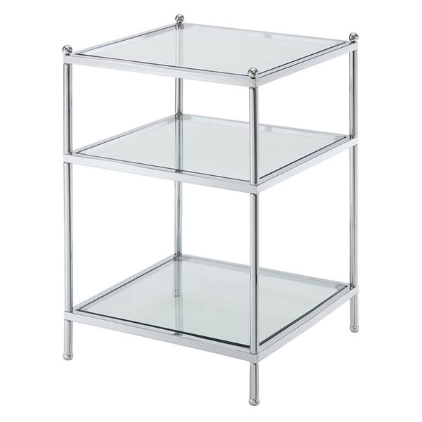 Convenience Concepts Royal Crest 3 Tier Glass End Table