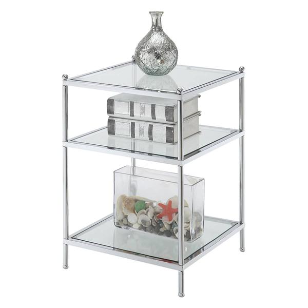 Convenience Concepts Royal Crest 3 Tier Glass End Table alternate view