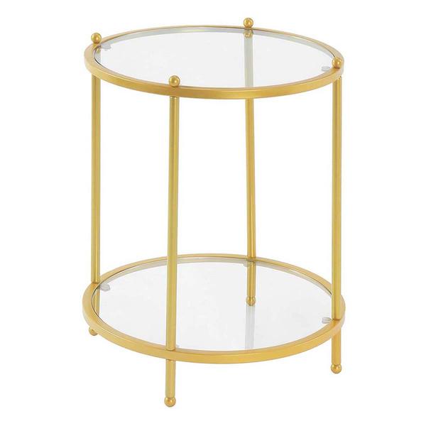 Convenience Concepts Royal Crest 2 Tier Round Glass End Table