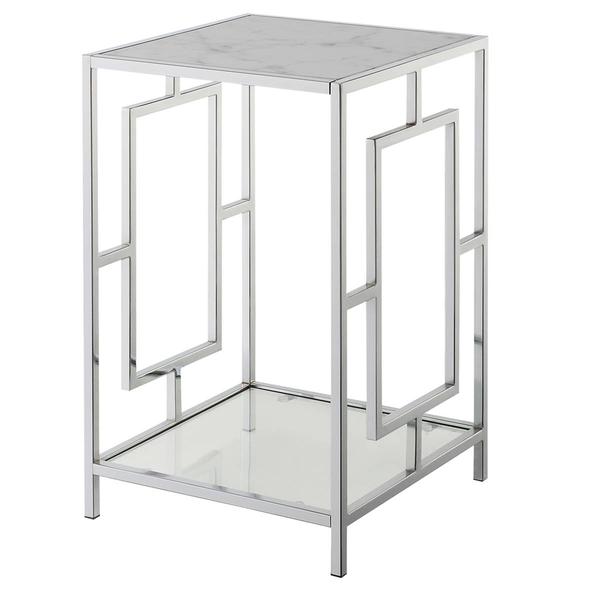 Convenience Concepts Town Square Chrome End Table