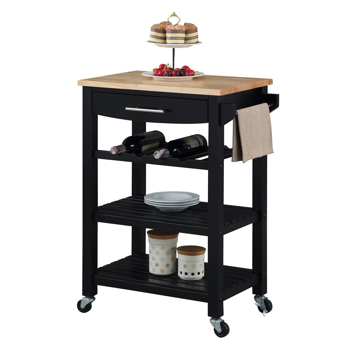 Convenience Concepts 4-Tier Butcher Block Kitchen Cart