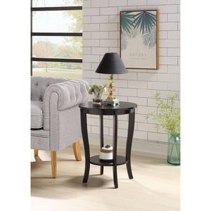 Convenience Concepts American Heritage Round End Table with Shelf