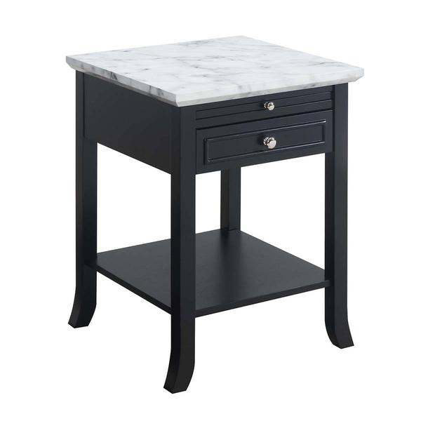Convenience Concepts American Heritage Marble End Table - Black alternate view