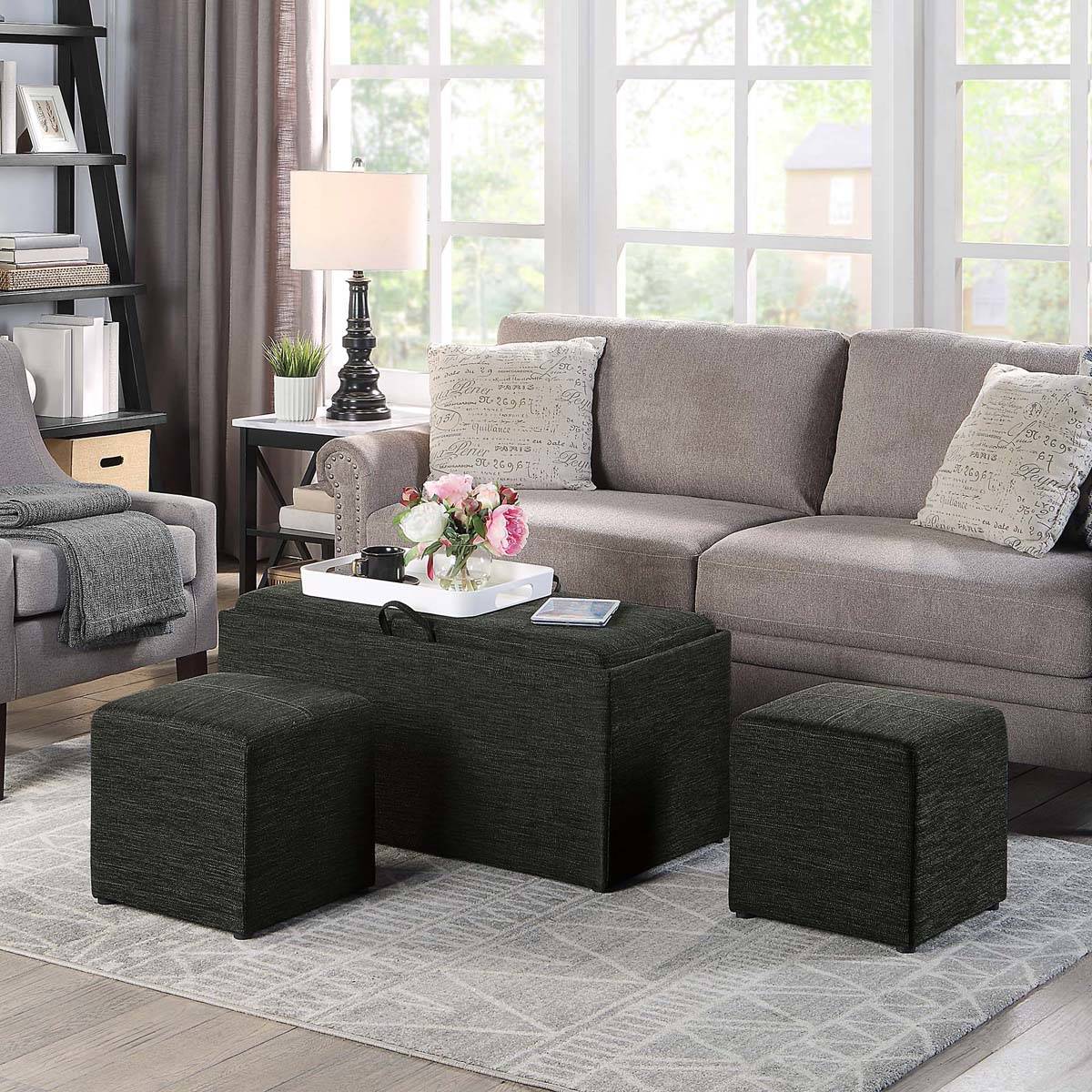 Convenience Concepts Designs4Comfort Sheridan Ottomans - Set Of 3