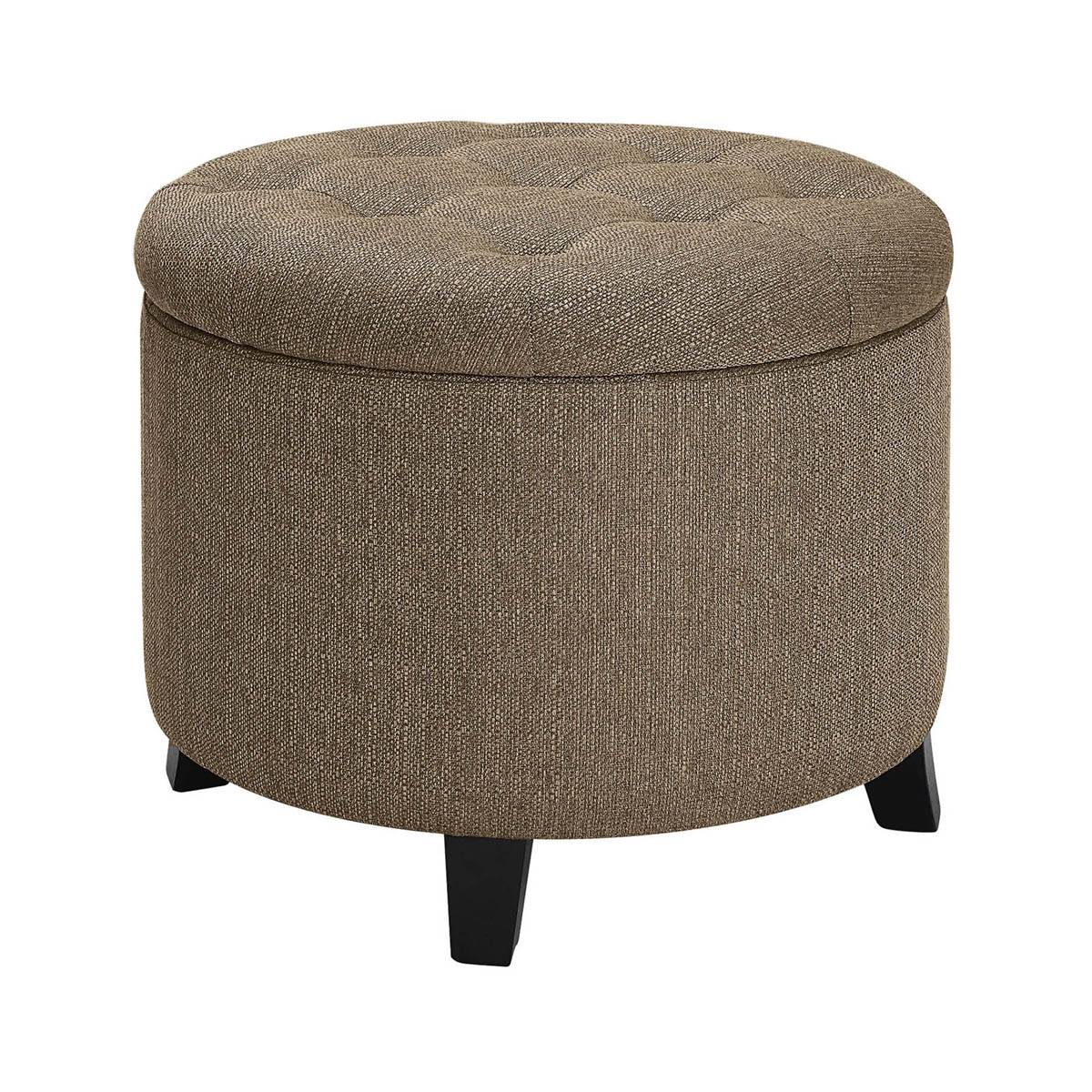 Convenience Concepts Designs4Comfort Fabric Round Storage Ottoman