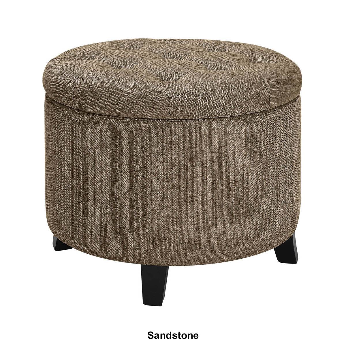 Convenience Concepts Designs4Comfort Fabric Round Storage Ottoman