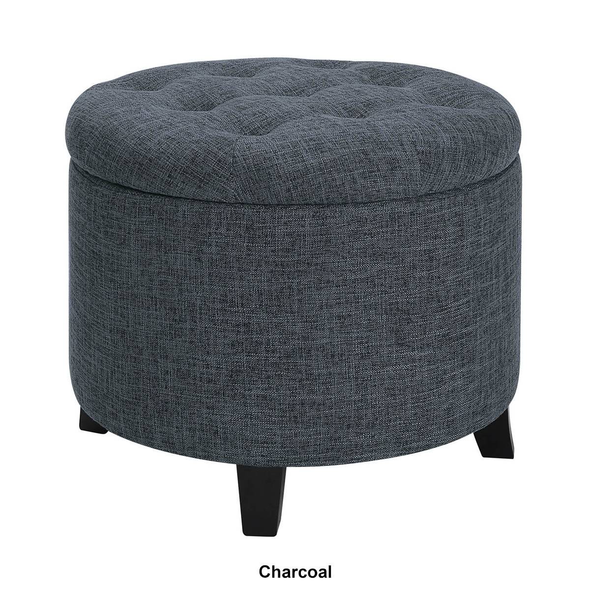 Convenience Concepts Designs4Comfort Fabric Round Storage Ottoman