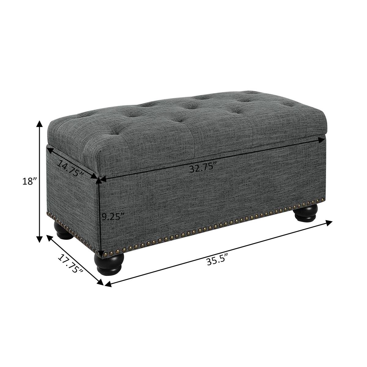 Convenience Concepts Designs4Comfort 7th Avenue Storage Ottoman