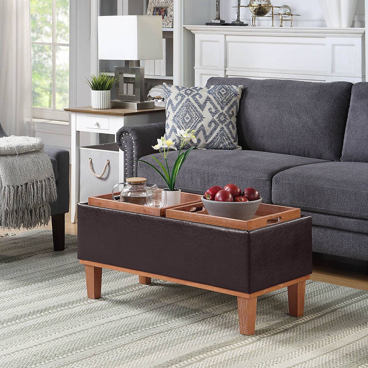 Convenience Concepts Designs4Comfort Brentwood Storage Ottoman