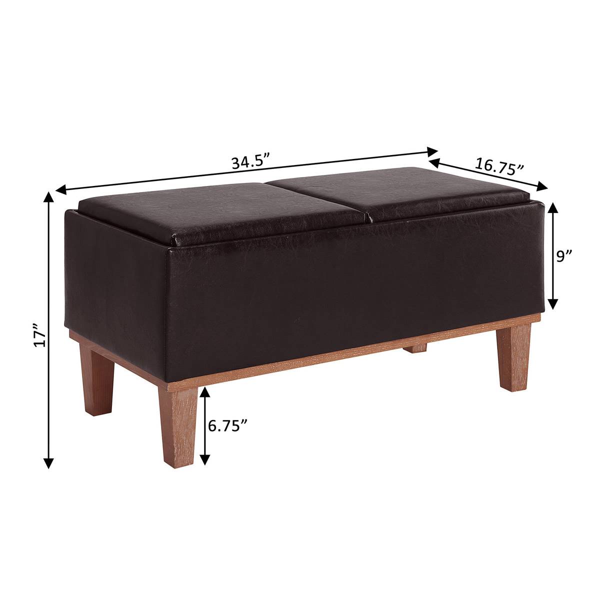 Convenience Concepts Designs4Comfort Brentwood Storage Ottoman