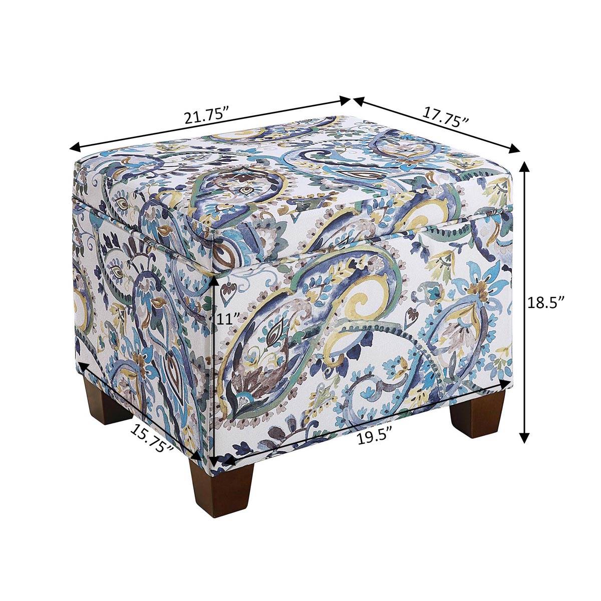 Convenience Concepts Madison Floral Storage Ottoman