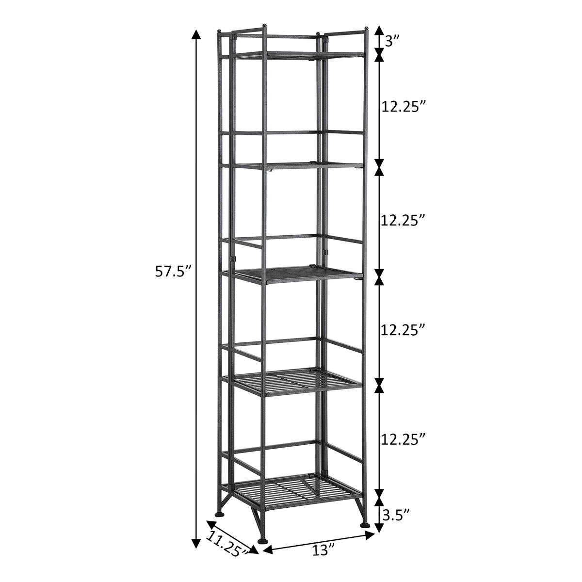 Convenience Concepts Xtra Storage 5-Tier Folding Metal Shelf