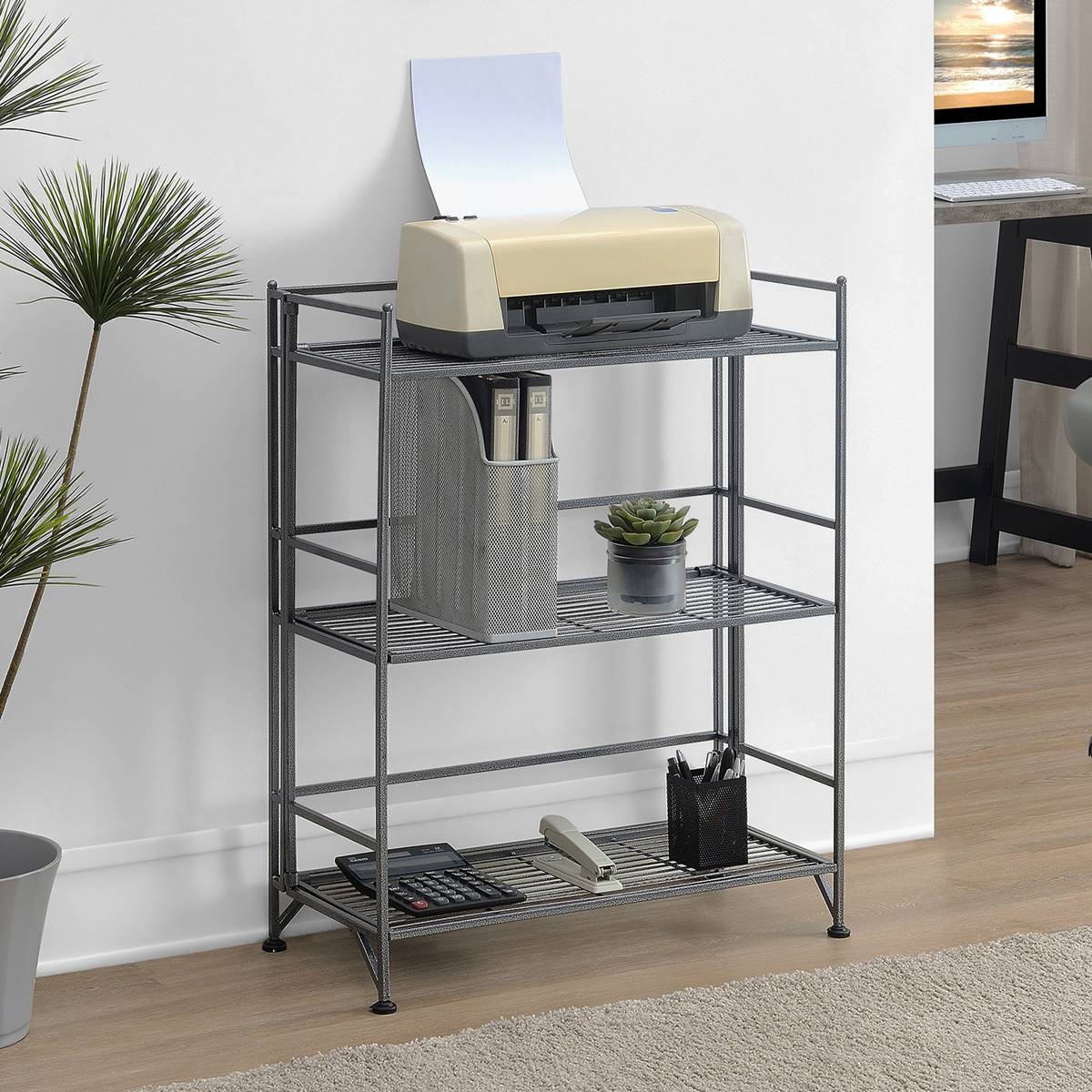 Convenience Concepts Xtra Storage 3-Tier Wide Folding Metal Shelf