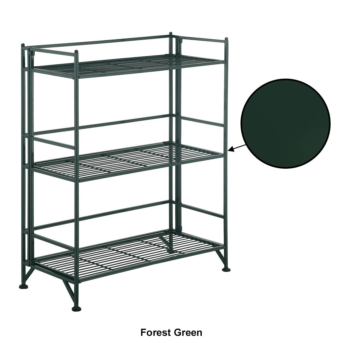 Convenience Concepts Xtra Storage 3-Tier Wide Folding Metal Shelf