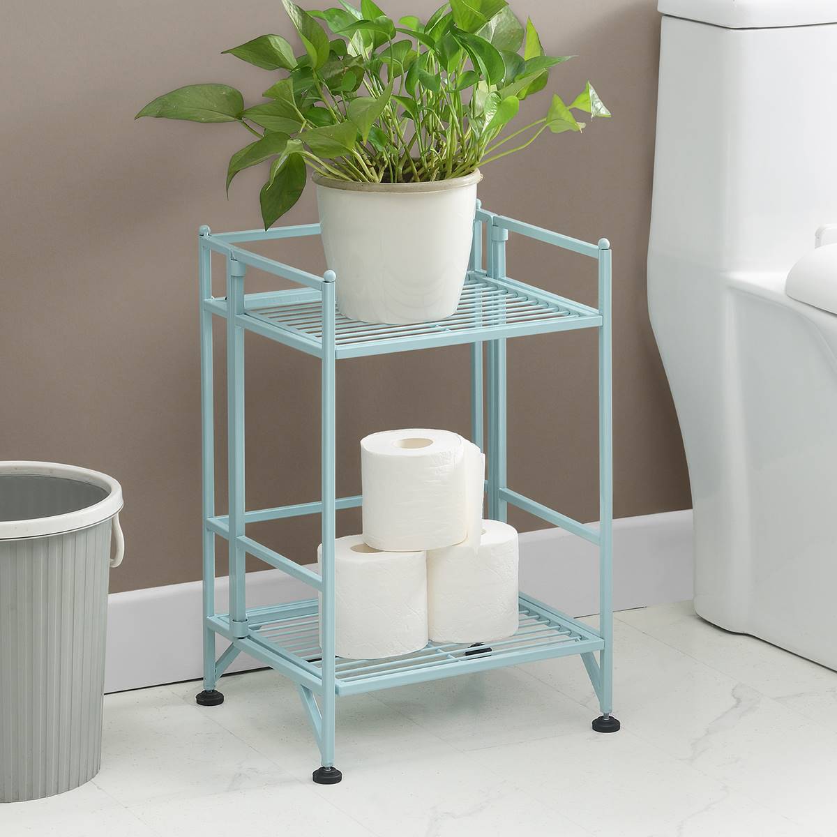 Convenience Concepts Xtra Storage 2-Tier Folding Metal Shelf