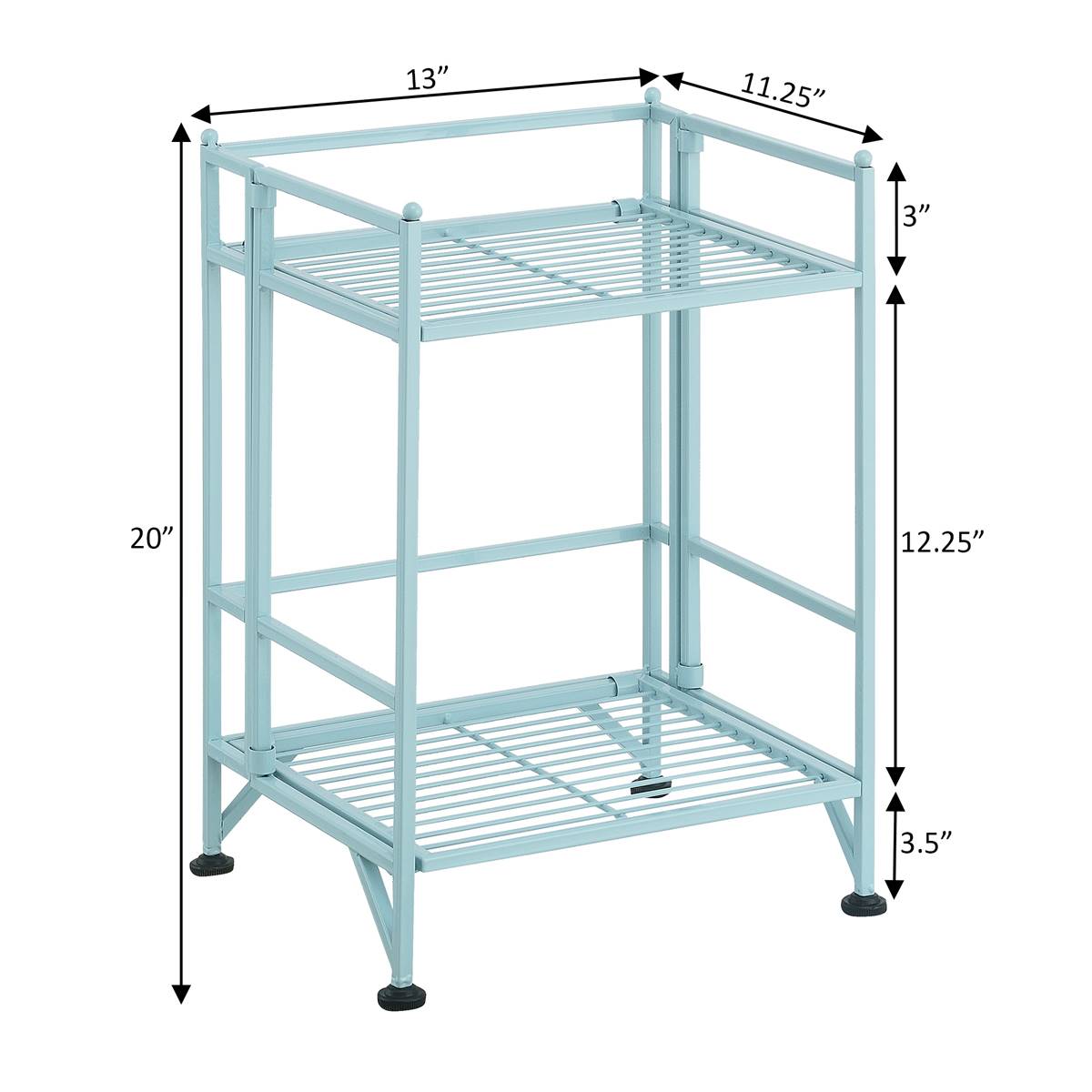 Convenience Concepts Xtra Storage 2-Tier Folding Metal Shelf