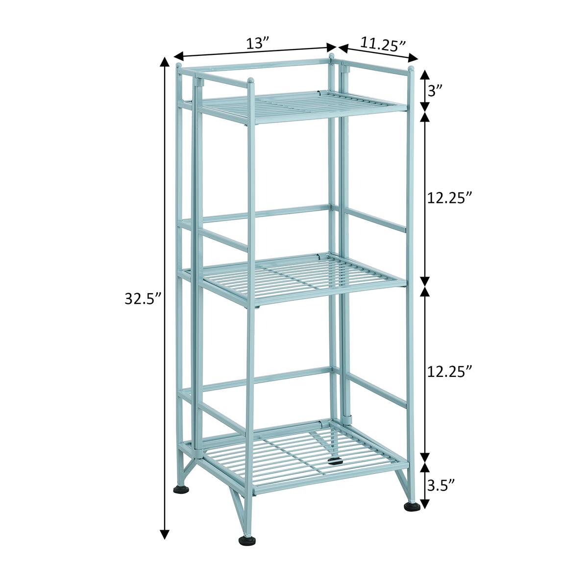 Convenience Concepts Xtra Storage 3-Tier Folding Metal Shelf