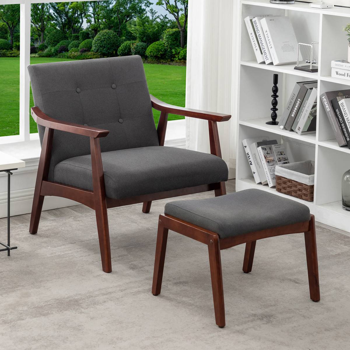 Convenience Concepts Take A Seat Natalie Fabric Chair & Ottoman