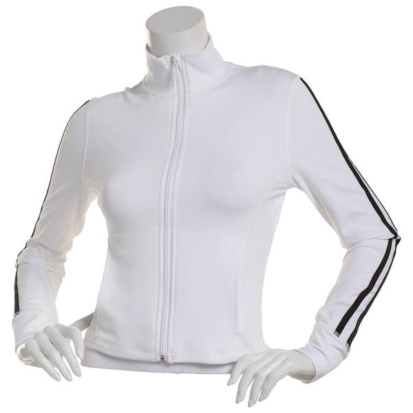 Juniors Love Tree Side Stripe Performance Mock Neck Zip Up Jacket alternate view