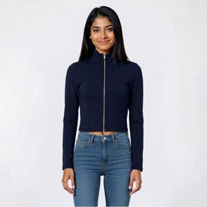 Juniors Love Tree Soft Air Full Double Zip Mock Neck Jacket alternate view