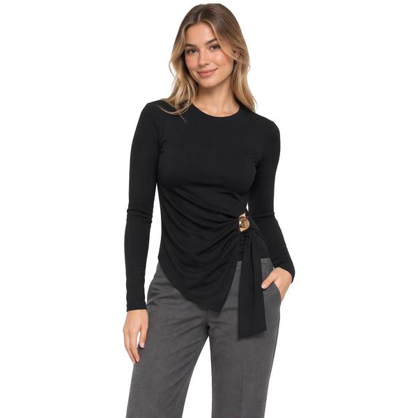 Juniors Love Tree Ribbed Asymmetrical Hardware Top alternate view