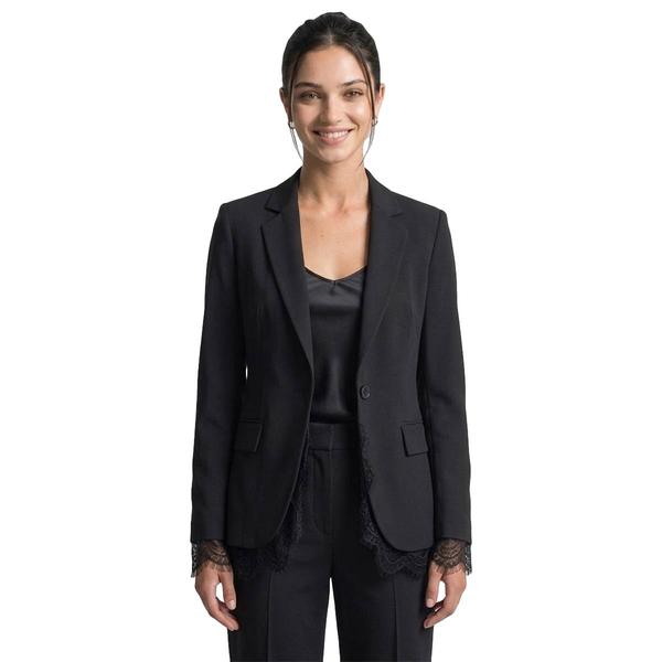 Juniors Love Tree Vertigo Lace Trim 1 Button Blazer alternate view